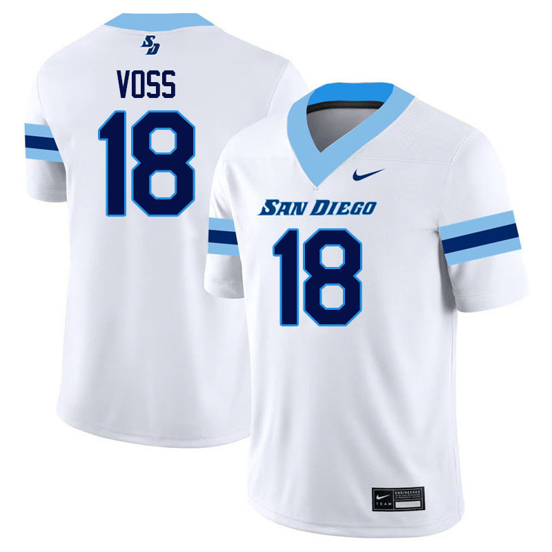 San Diego Toreros #18 Tyler Voss College Football Jerseys,Uniforms-White